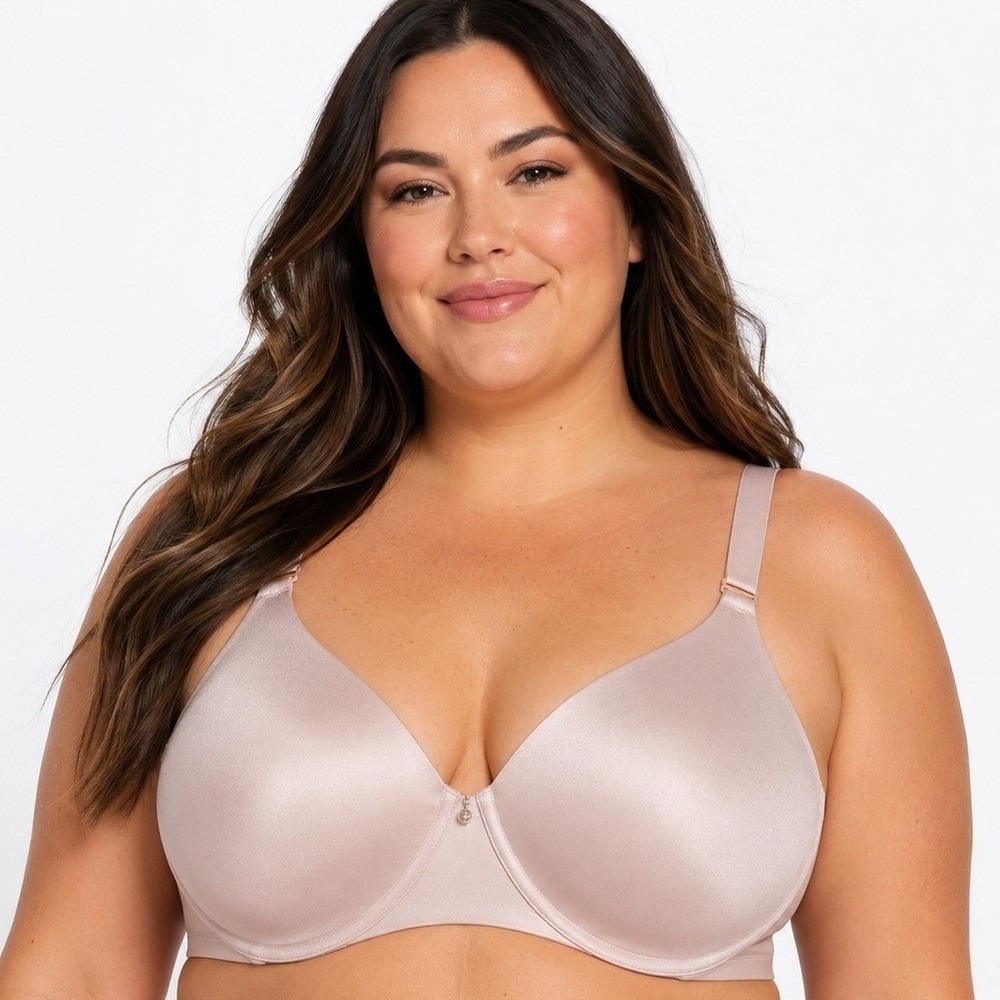 Lane Bryant Cacique 44DD Body Smoothing Lightly Lined Balconette Bra Rose Beige